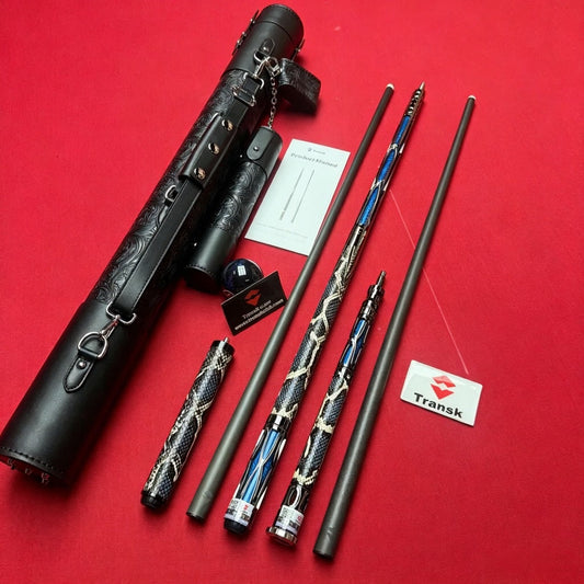 Metallic Blue Pool Cue + Jump Cue with Cue Bag Set