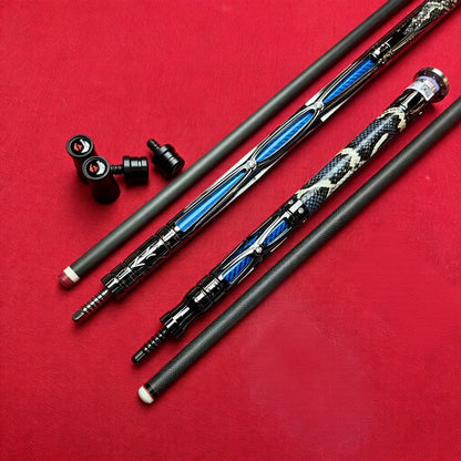 Metallic Blue Pool Cue + Jump Cue with Cue Bag Set