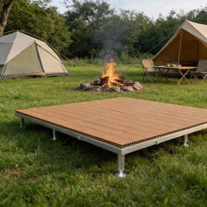 🔥 Hot Sale | Modular WPC Outdoor Deck Platform with Adjustable Pedestals – Instant Glamping & Patio Flooring