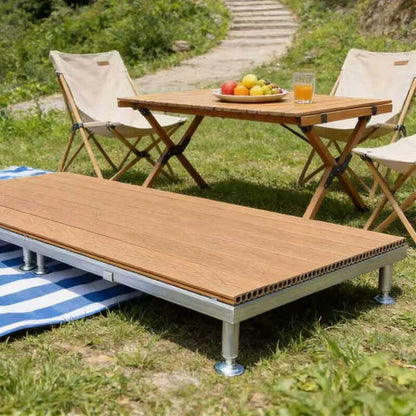 🔥 Hot Sale | Modular WPC Outdoor Deck Platform with Adjustable Pedestals – Instant Glamping & Patio Flooring